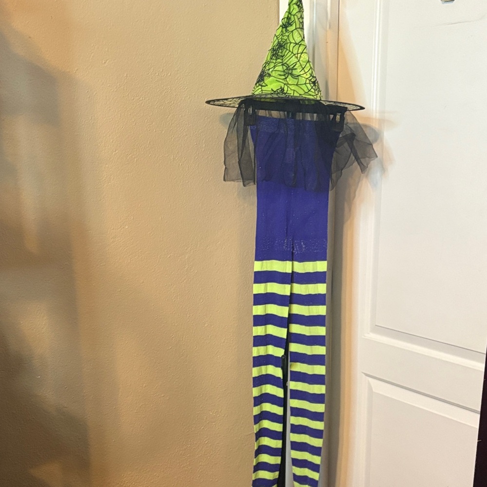Kids Witch Costume with Hat - Blue and Yellow Stripes